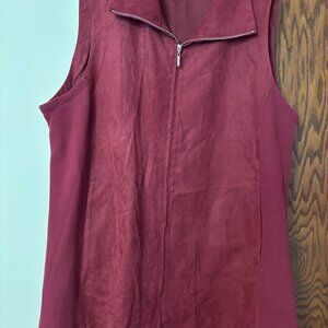 Beautiful FOX CYNTHIA Burgundy Color Vest with Pockets - 3x